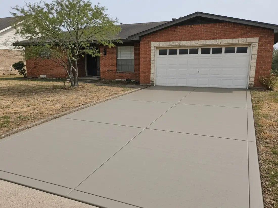 Cracked driveway replaced — after