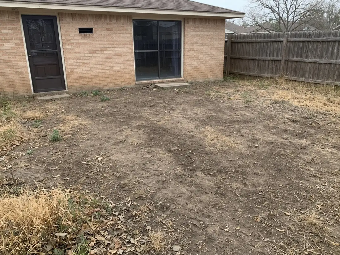 Bare dirt to stamped patio — before